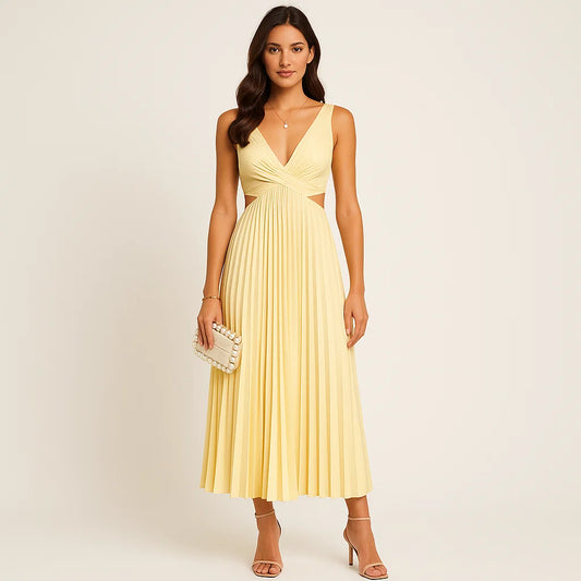 Elegant Pleated Evening Dress for Women
