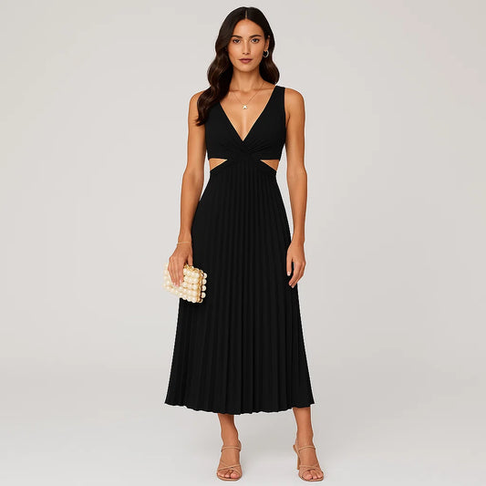 Elegant Pleated Evening Dress for Women